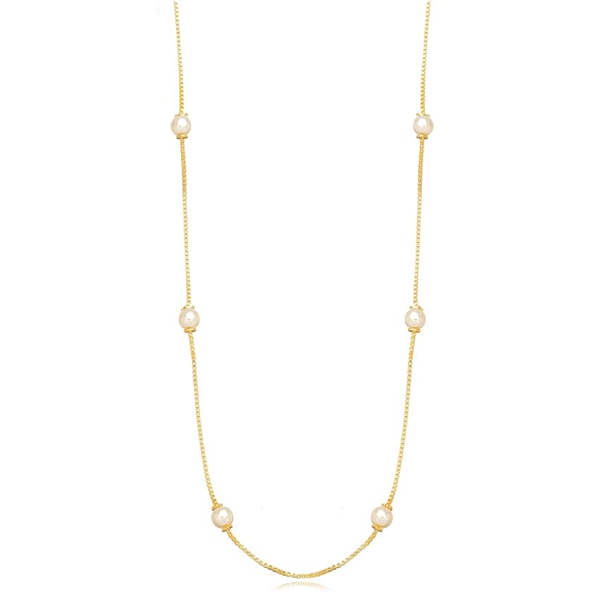 Colar pérolas ouro R$_160,00