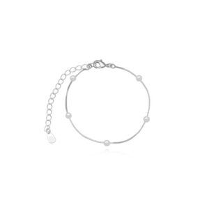 Pulseira pérola ródio